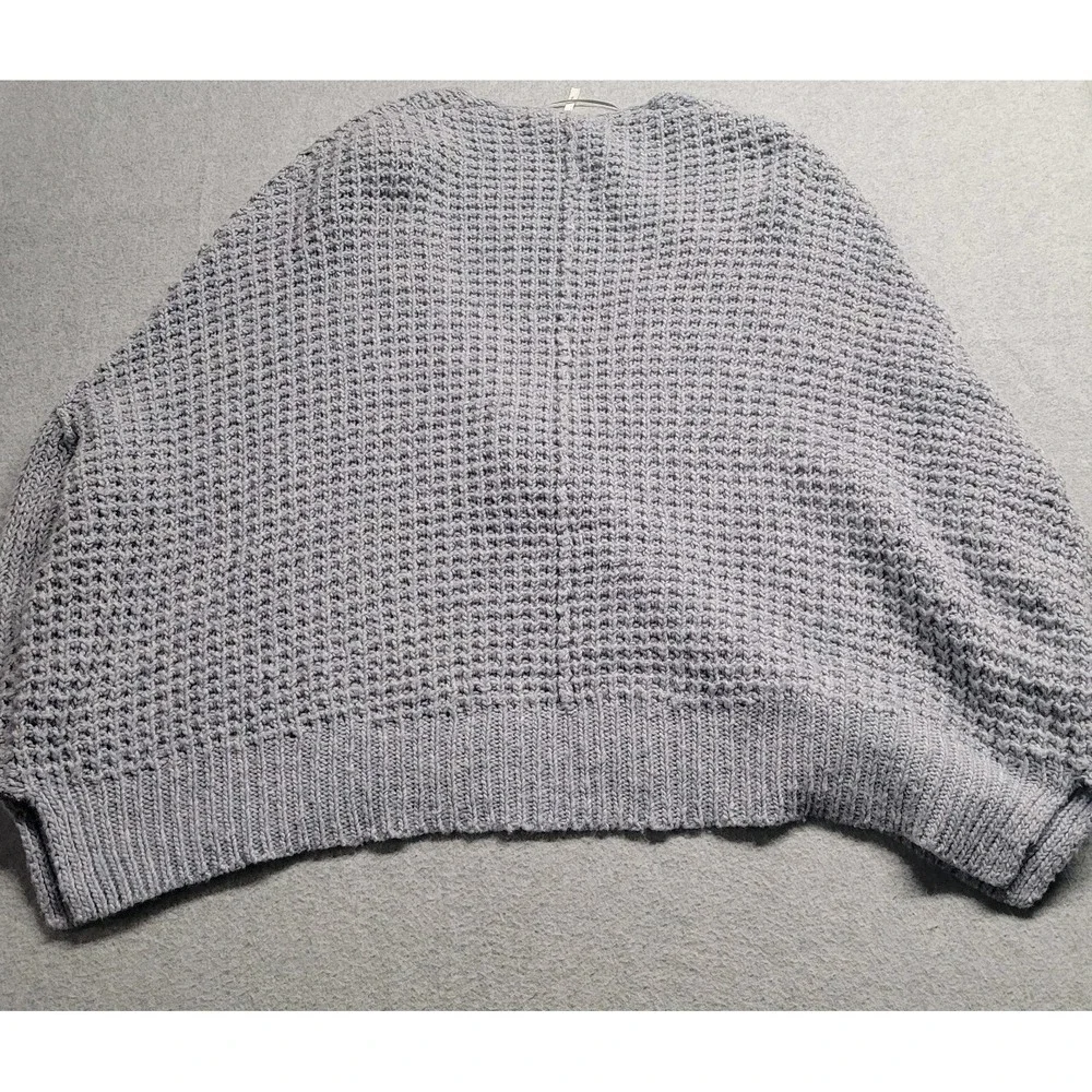 Free People Cocoon Cardigan Sweater Blue Waffle‎ Knit Wool Angora Blend Small